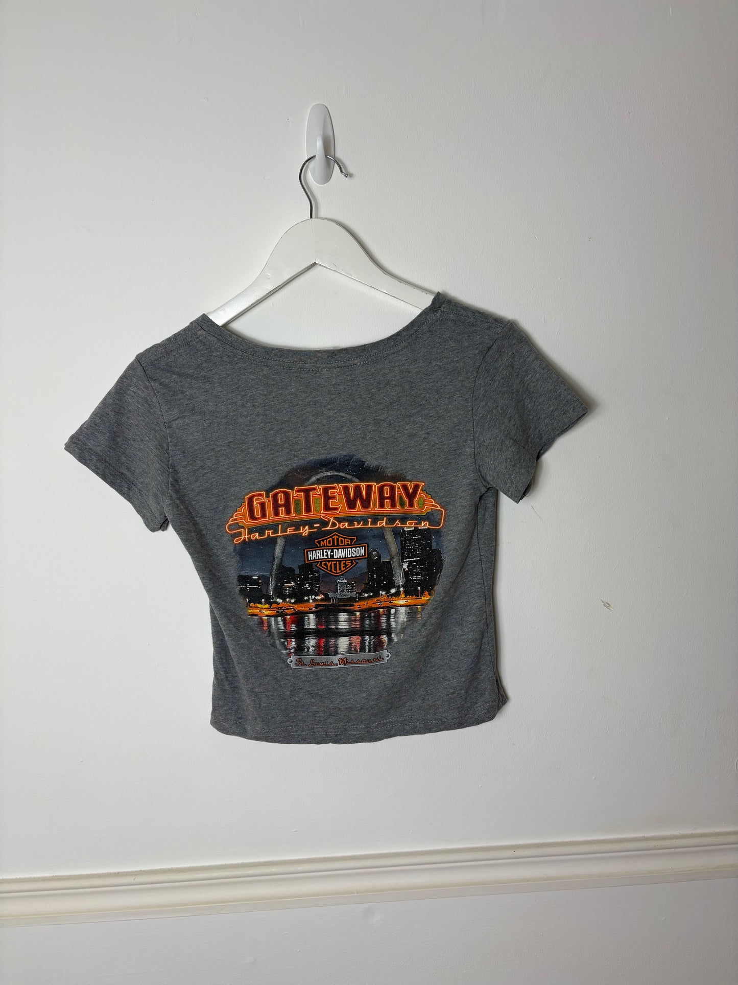 Reworked Cropped Harley T-shirt