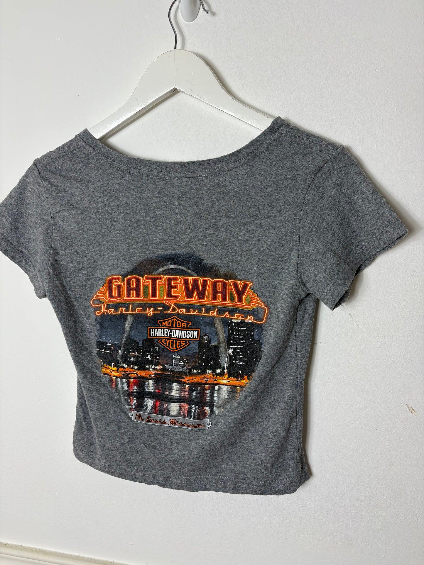 Reworked Cropped Harley T-shirt